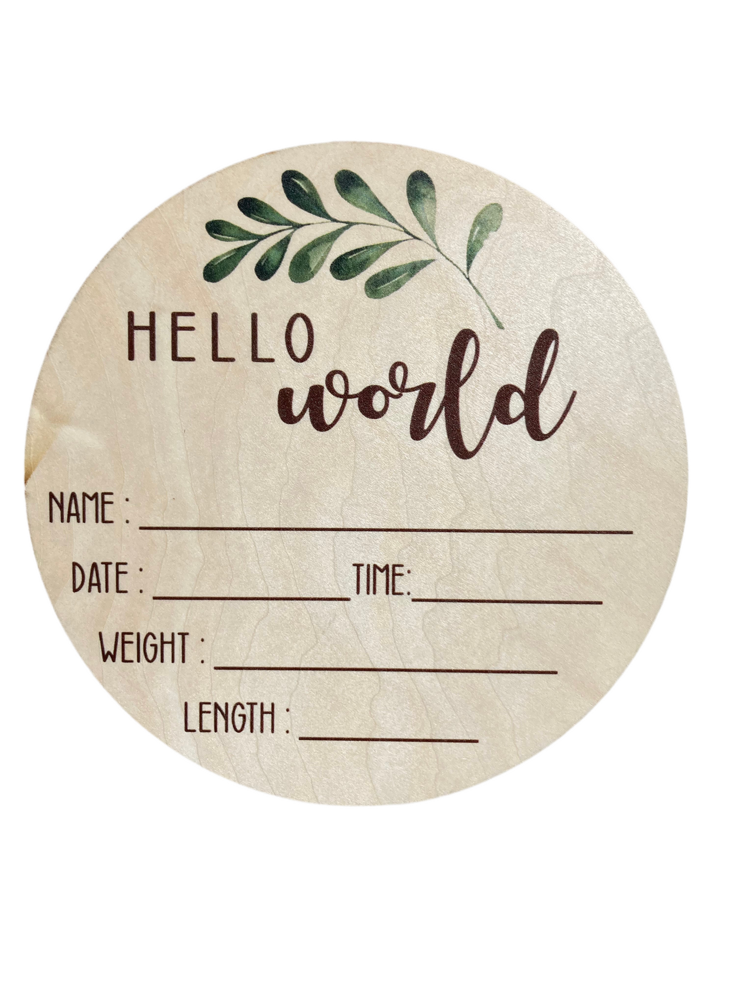 Hello World Birth Disc (large)