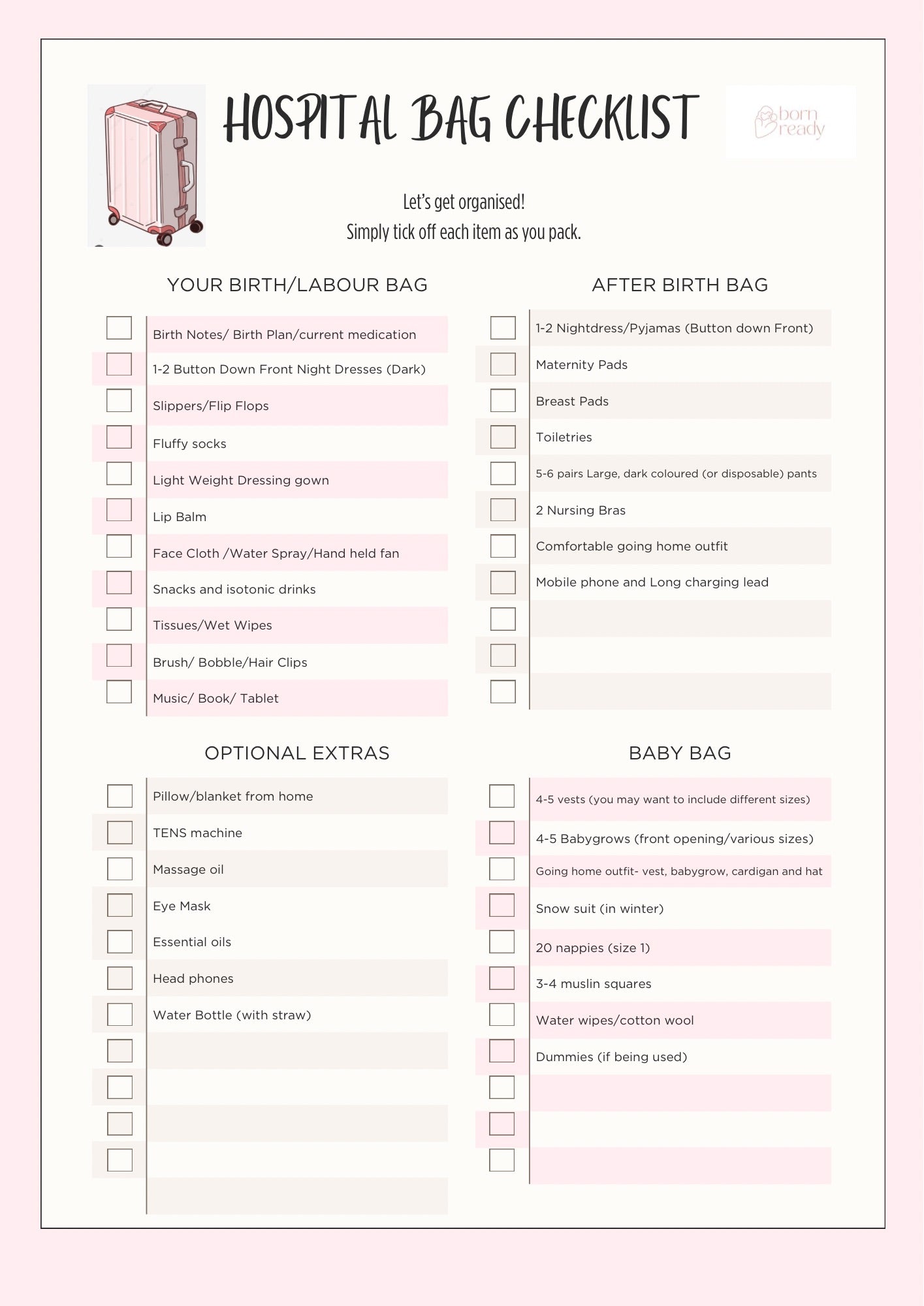 Hospital Bag CheckList
