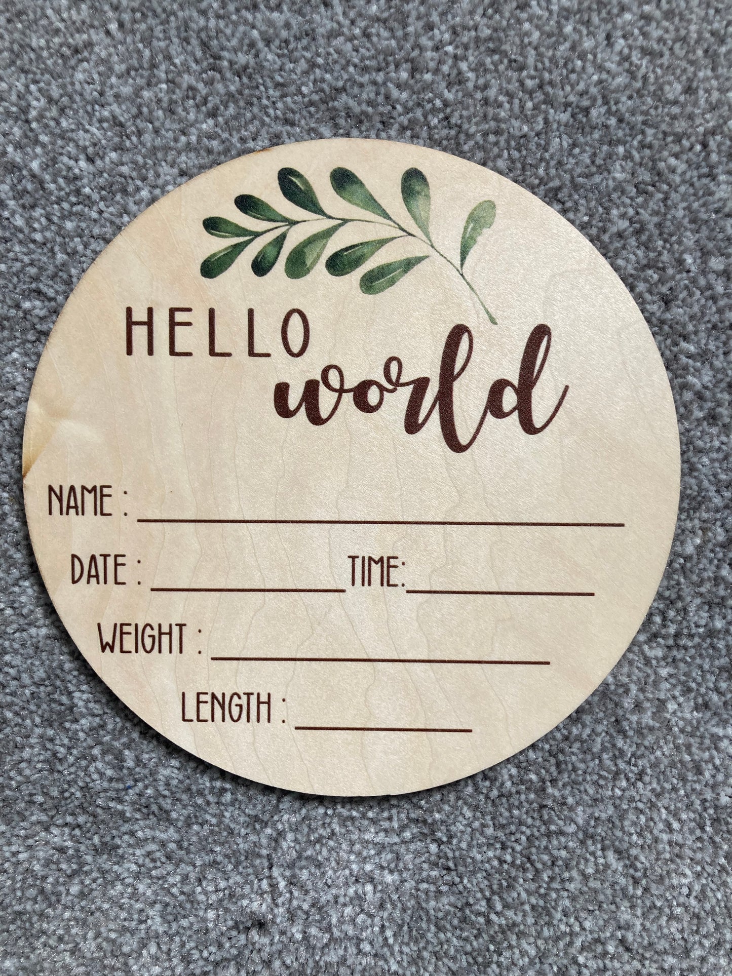 Hello World Birth Disc (large)